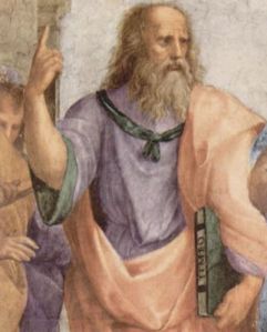 raffael-stanza-della-segnatura-im-vatikan-fuer-papst-julius-ii.-wandfresko-die-schule-von-athen-detail-platon-07908